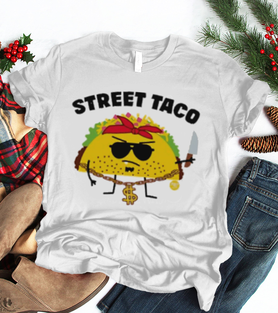 Street Taco Pirate With Knife And Dollar Sign Necklace T-Shirt