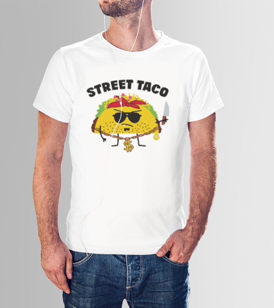 Street Taco Pirate With Knife And Dollar Sign Necklace T-Shirt