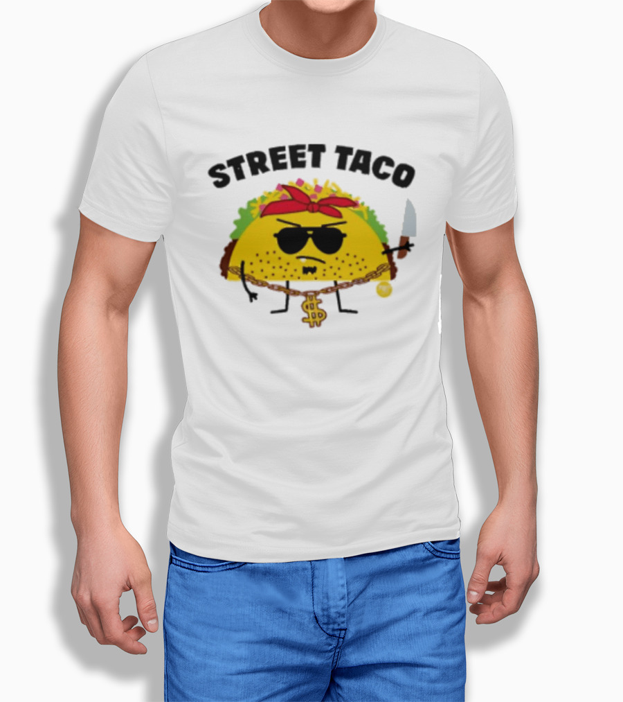 Street Taco Pirate With Knife And Dollar Sign Necklace T-Shirt