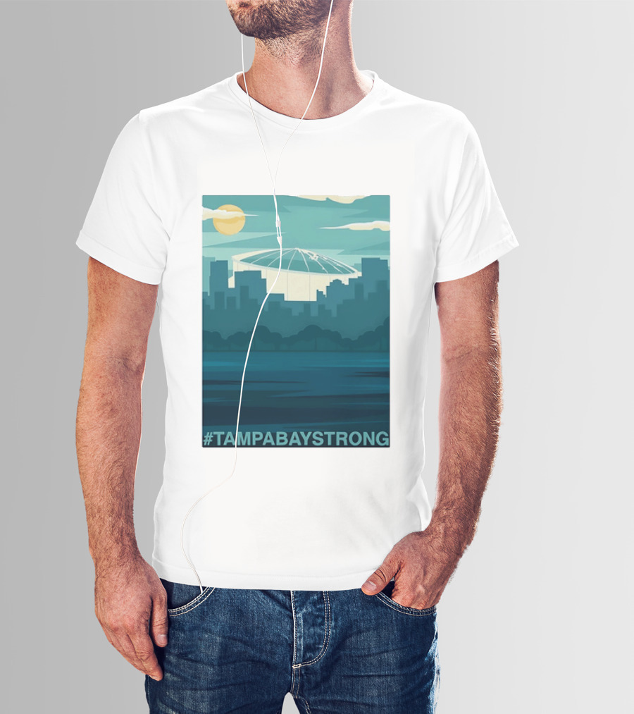 Tampa Bay Strong Skyline Tropicana Field Hashtag T T-Shirt