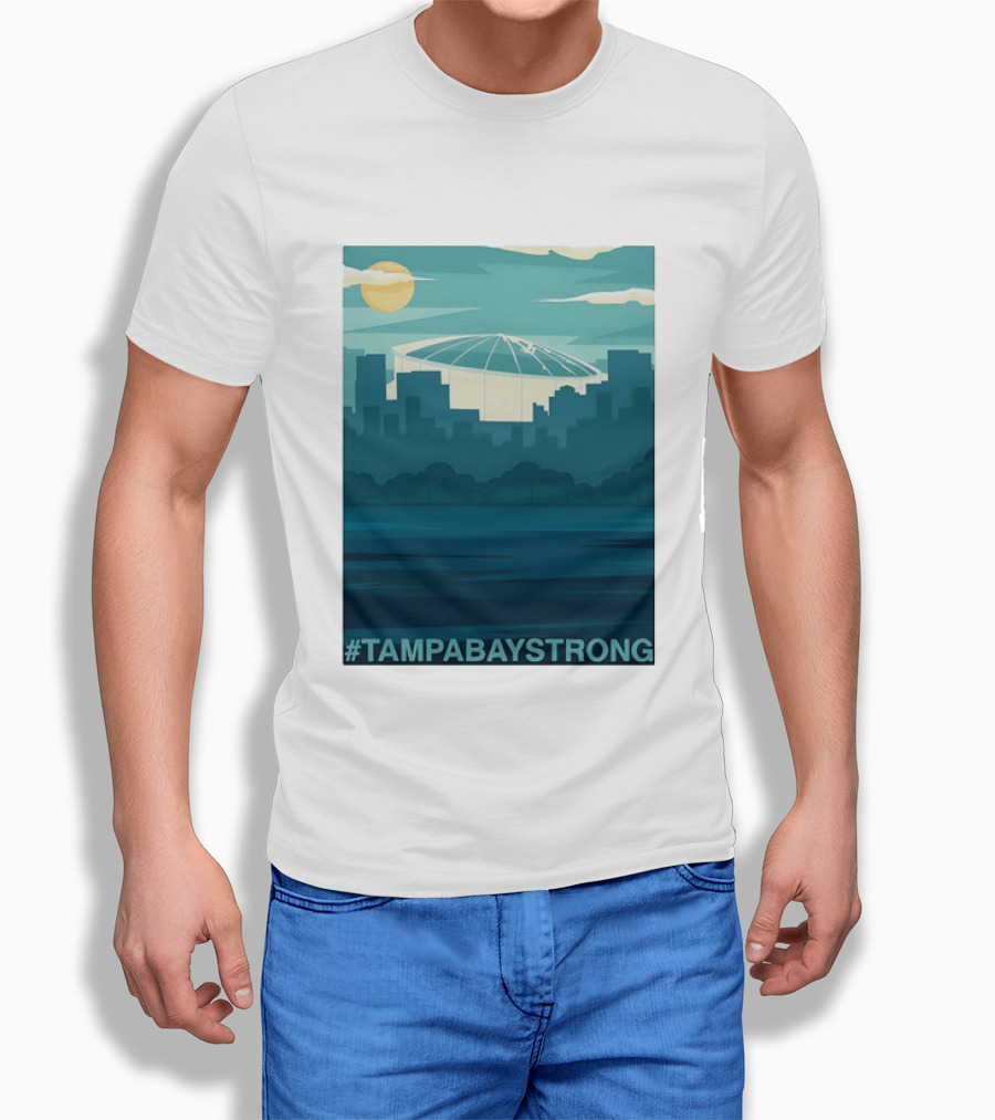 Tampa Bay Strong Skyline Tropicana Field Hashtag T T-Shirt