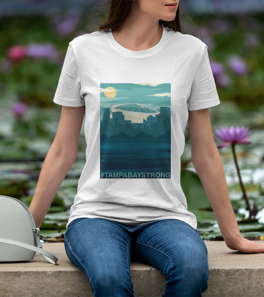 Tampa Bay Strong Skyline Tropicana Field Hashtag T T-Shirt