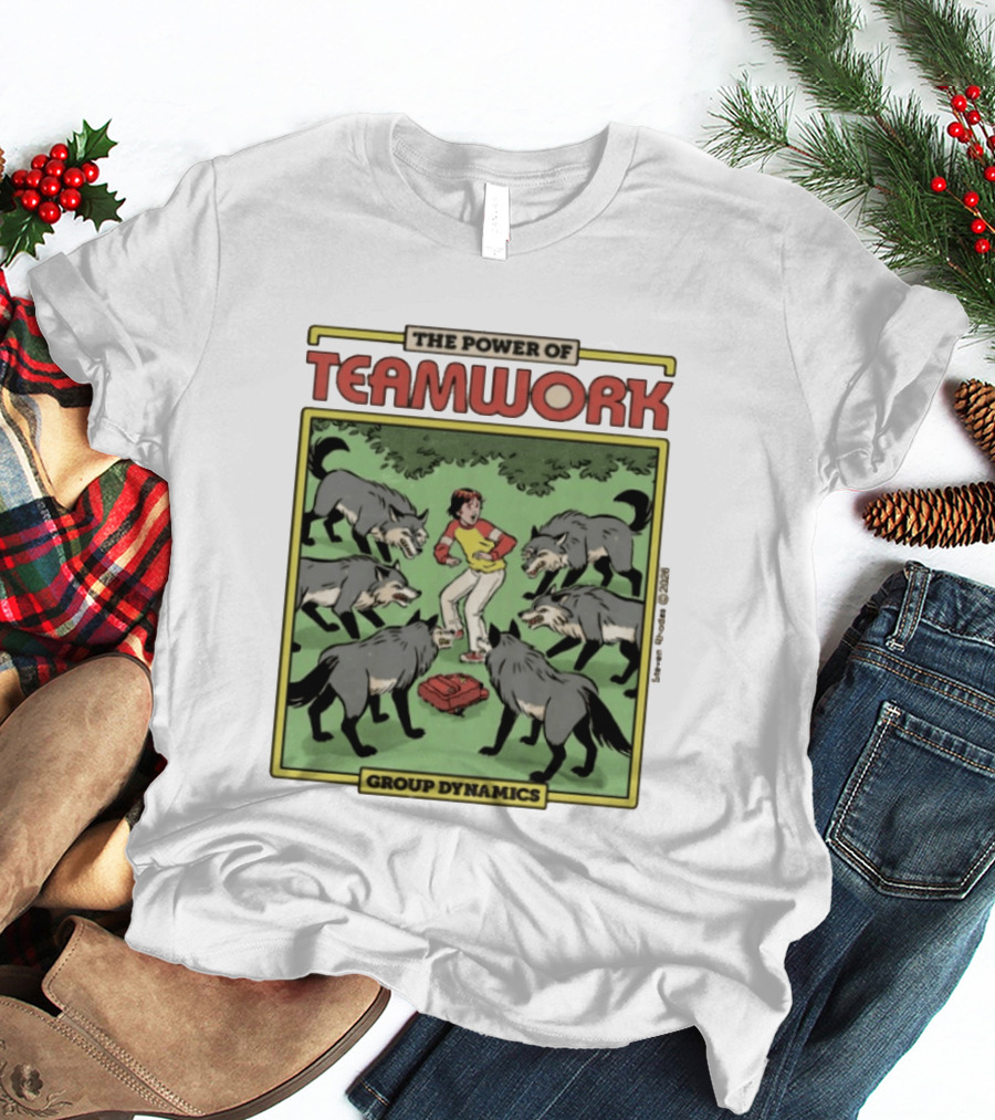 The Power Of Teamwork Group Dynamics Child Surrounded By Wolves T-Shirt