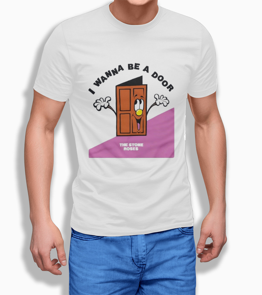 The Stone Roses I Wanna Be A Door Cartoon Yellow Nose Waving Hands T-Shirt