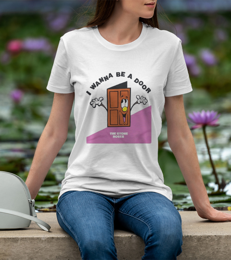 The Stone Roses I Wanna Be A Door Cartoon Yellow Nose Waving Hands T-Shirt