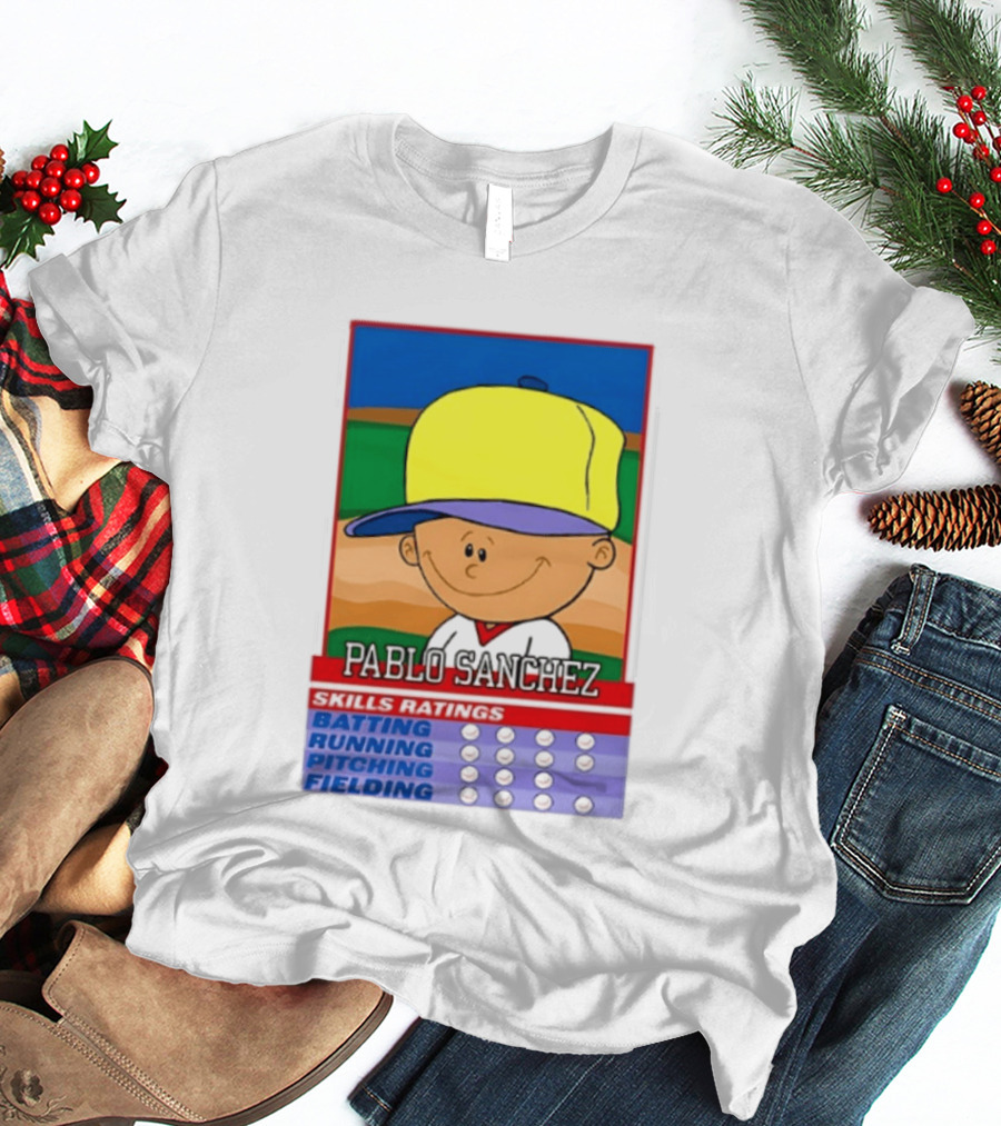 Trending Pablo Sanchez Skills Ratings Card Batting Running Pitching Fielding T-Shirt