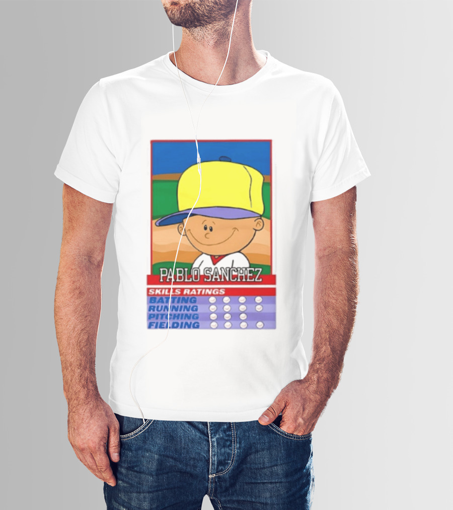 Trending Pablo Sanchez Skills Ratings Card Batting Running Pitching Fielding T-Shirt