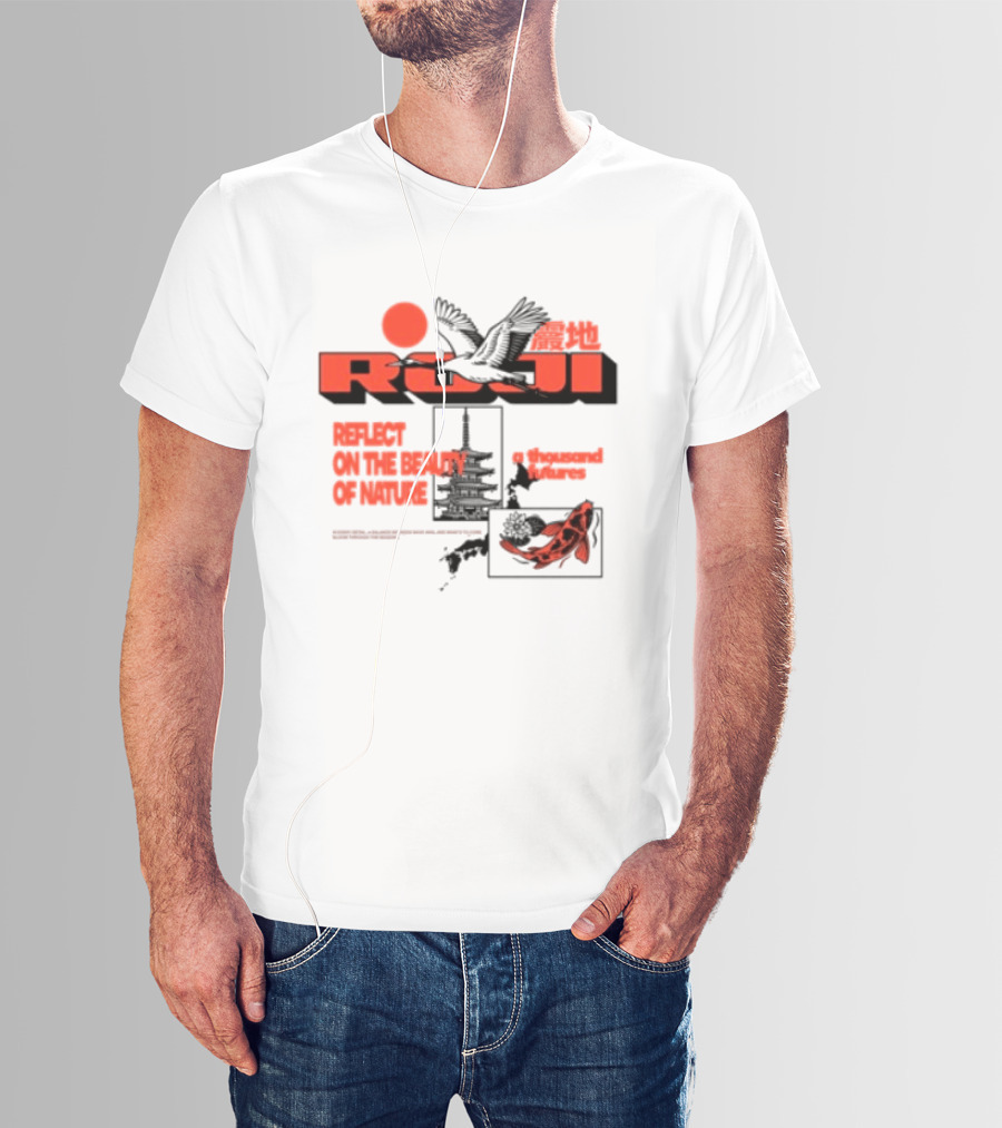Unik Clothing Store Roji White Reflect On The Beauty Of Nature A Thousand Futures Koi Birds T-Shirt