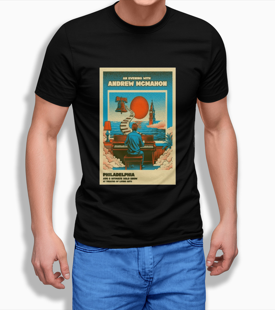 Andrew McMahon An Evening With Philadelphia Aug 6 Intimate Solo Show Theatre Of Living Arts Tour T-Shirt