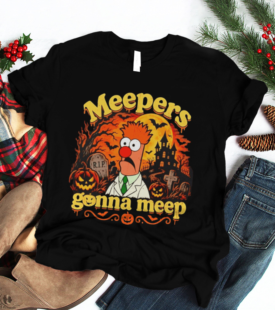 Meepers Gonna Meep Halloween The Muppets Beaker Spooky Scene T-Shirt