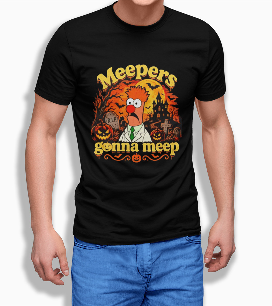 Meepers Gonna Meep Halloween The Muppets Beaker Spooky Scene T-Shirt