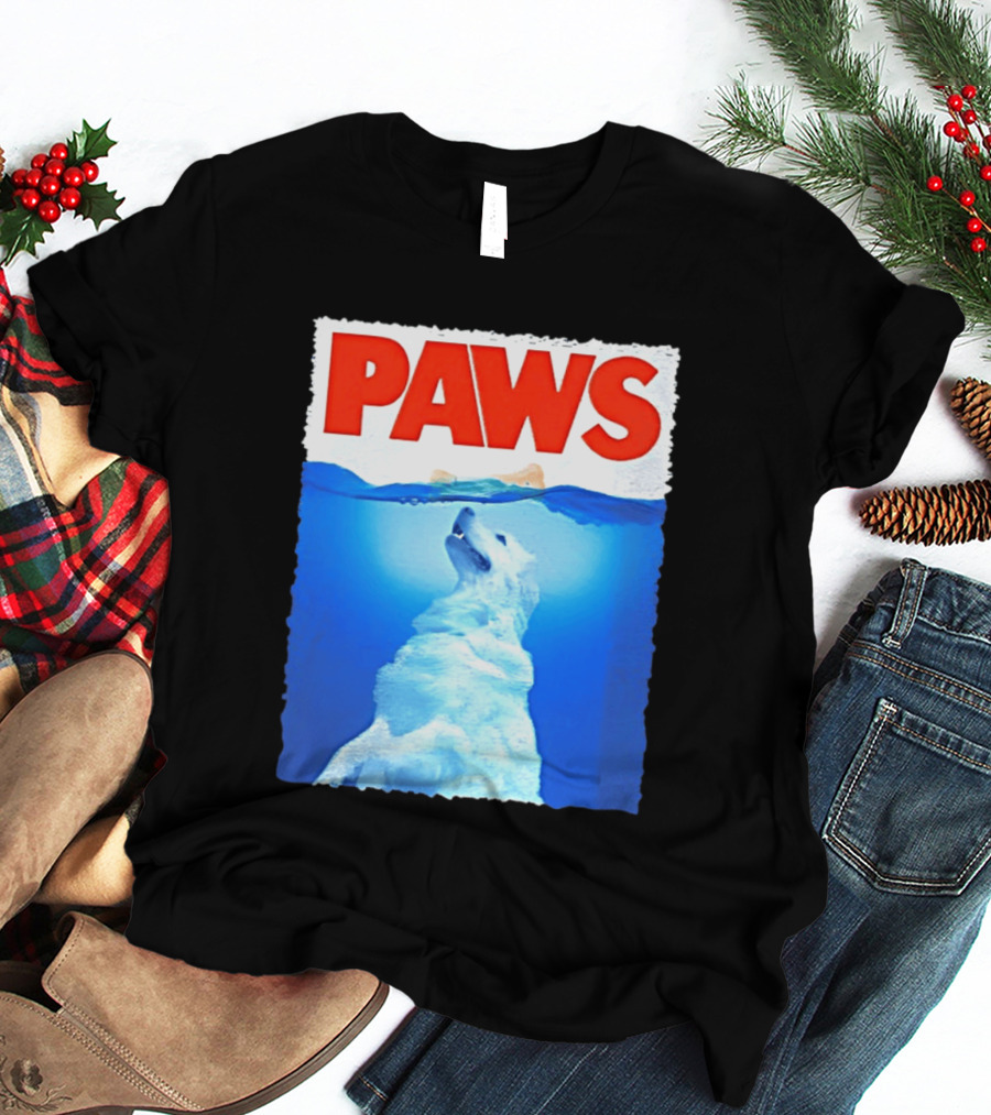 PAWS Classic Parody With Diving Dog Image T-Shirt