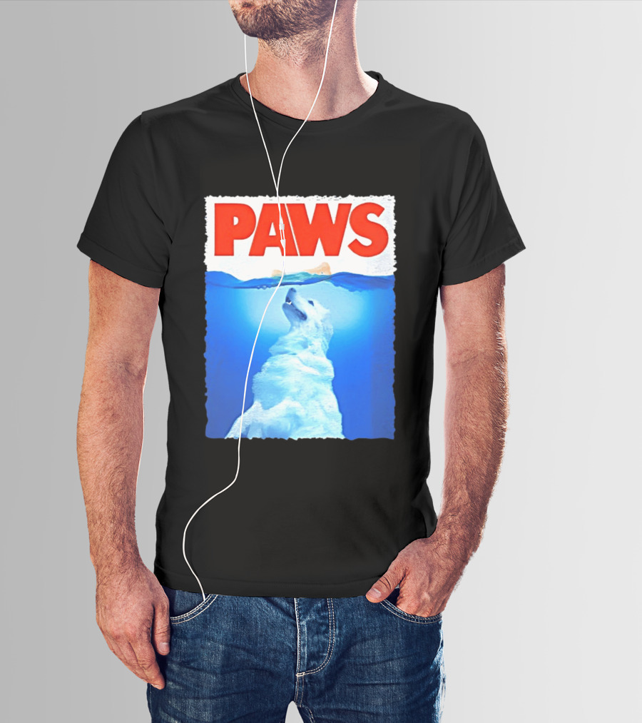 PAWS Classic Parody With Diving Dog Image T-Shirt