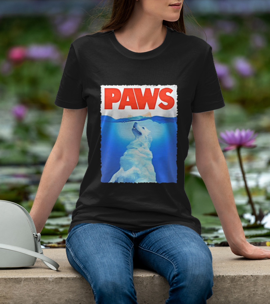 PAWS Classic Parody With Diving Dog Image T-Shirt