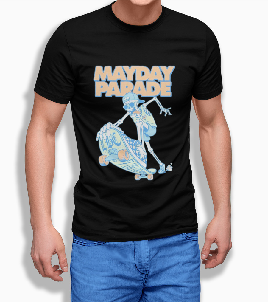 Mayday Parade Skeleton Skater With LBC 72626 Board T-Shirt