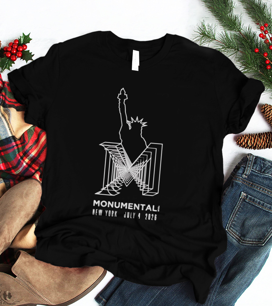 Monumental Tour New York July 4 2026 Live Music Event Statue Of Liberty T-Shirt