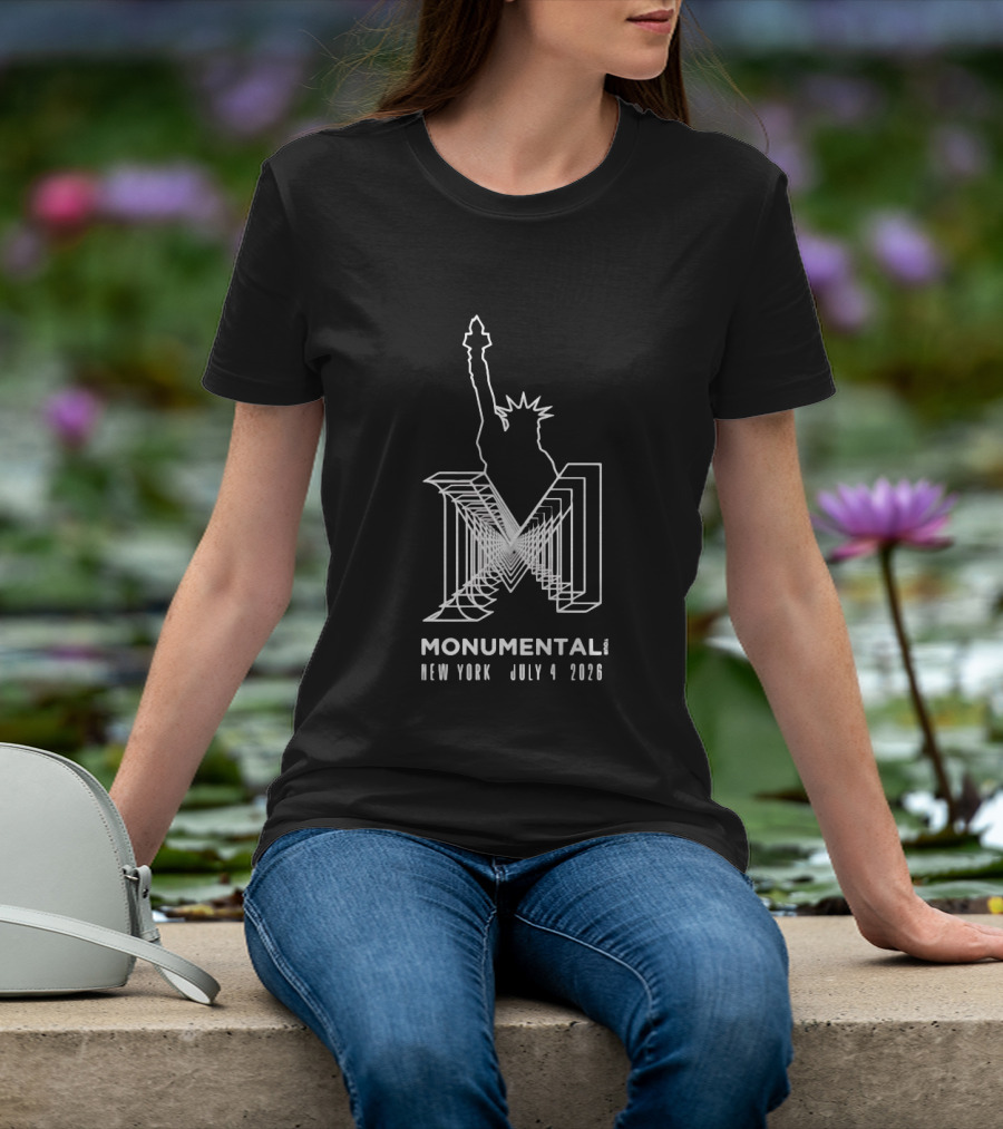 Monumental Tour New York July 4 2026 Live Music Event Statue Of Liberty T-Shirt
