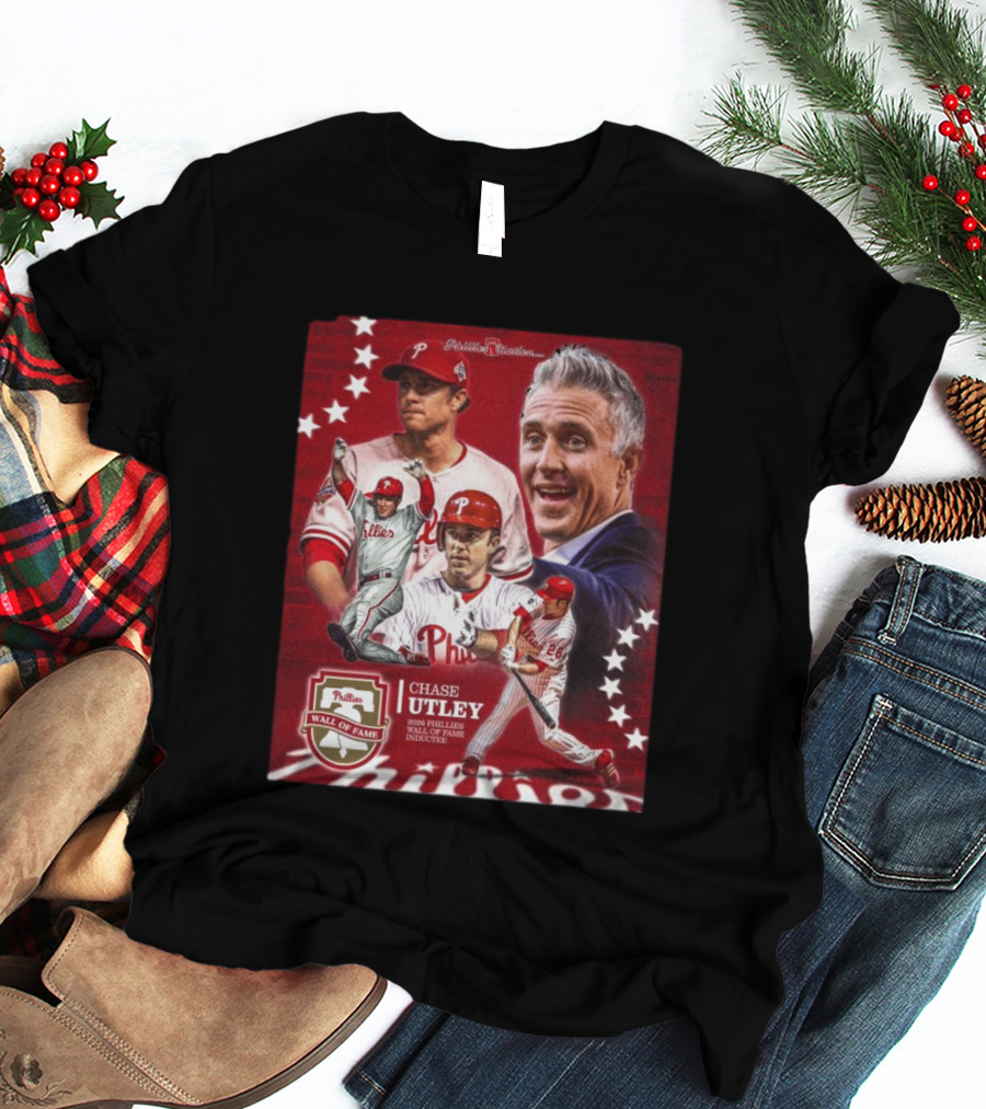 Phillies Nation Chase Utley 2026 Wall Of Fame Inductee Phillies T-Shirt