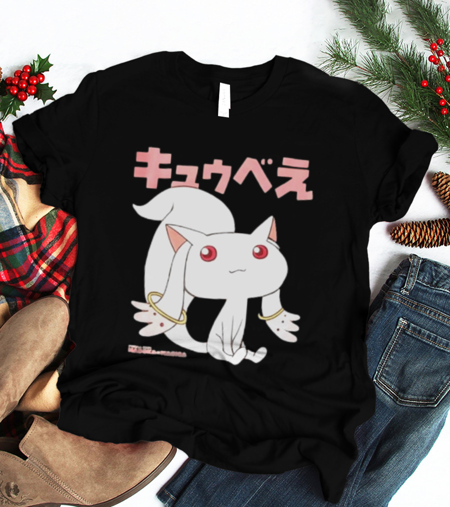 Puella Magi Madoka Magica Kyubey Anime Character Red Eyes T-Shirt