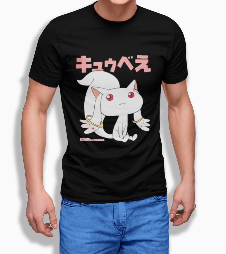 Puella Magi Madoka Magica Kyubey Anime Character Red Eyes T-Shirt