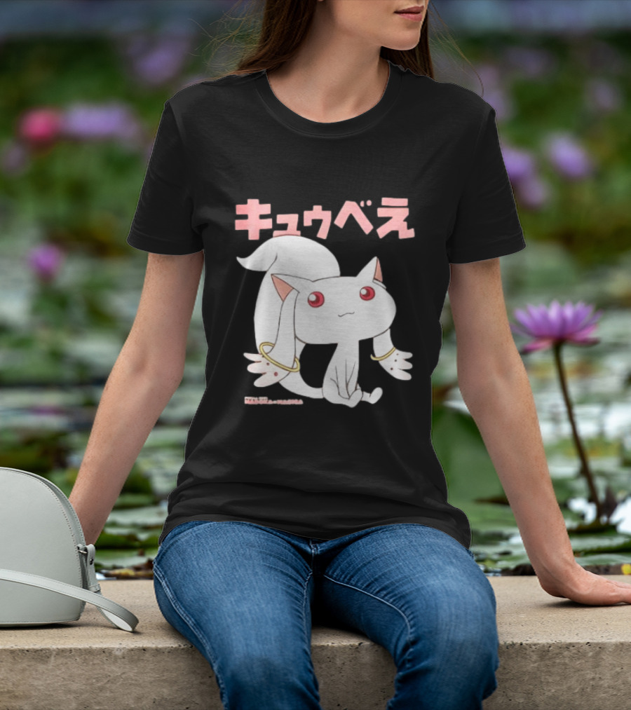 Puella Magi Madoka Magica Kyubey Anime Character Red Eyes T-Shirt