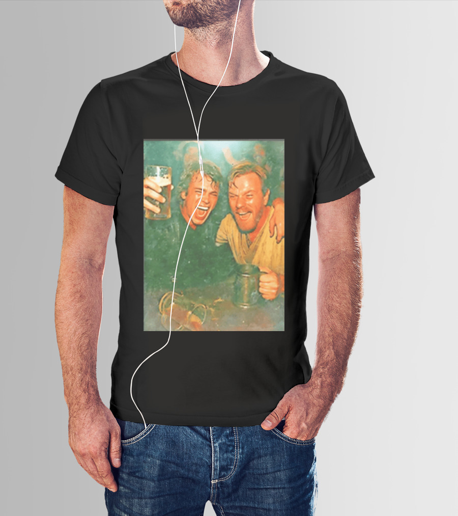 Original Anakin Skywalker And Obi Wan Kenobi Celebrate With Beer Cheers T-Shirt
