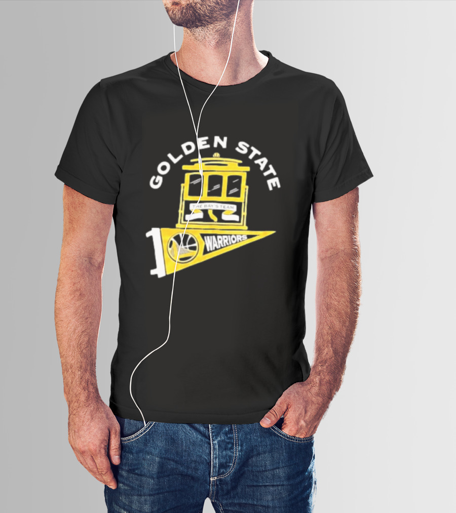 Golden State Warriors The Bays Team Warriors Banner And Cable Car T-Shirt