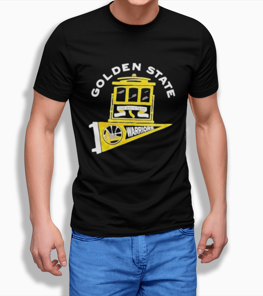 Golden State Warriors The Bays Team Warriors Banner And Cable Car T-Shirt