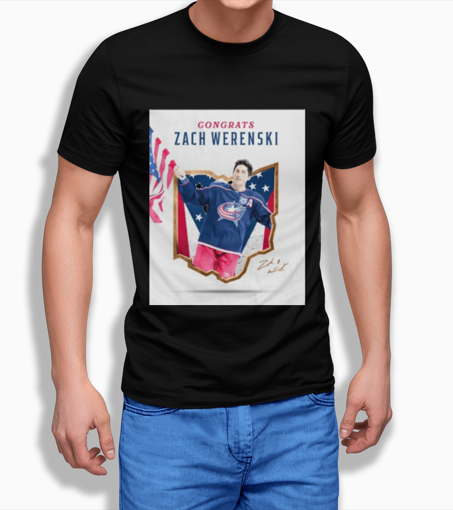 Congrats Zach Werenski USA Columbus Blue Jackets Hockey Celebration T-Shirt