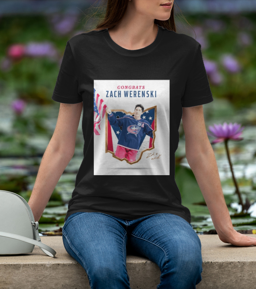 Congrats Zach Werenski USA Columbus Blue Jackets Hockey Celebration T-Shirt