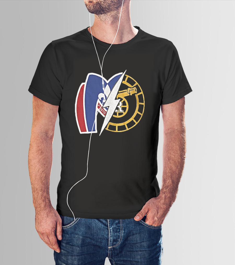 Boston Raiders Montreal Metros Hockey Rivalry Shane Ilya ESTD Fleur De Lis Puck T-Shirt