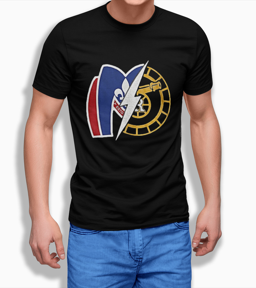 Boston Raiders Montreal Metros Hockey Rivalry Shane Ilya ESTD Fleur De Lis Puck T-Shirt