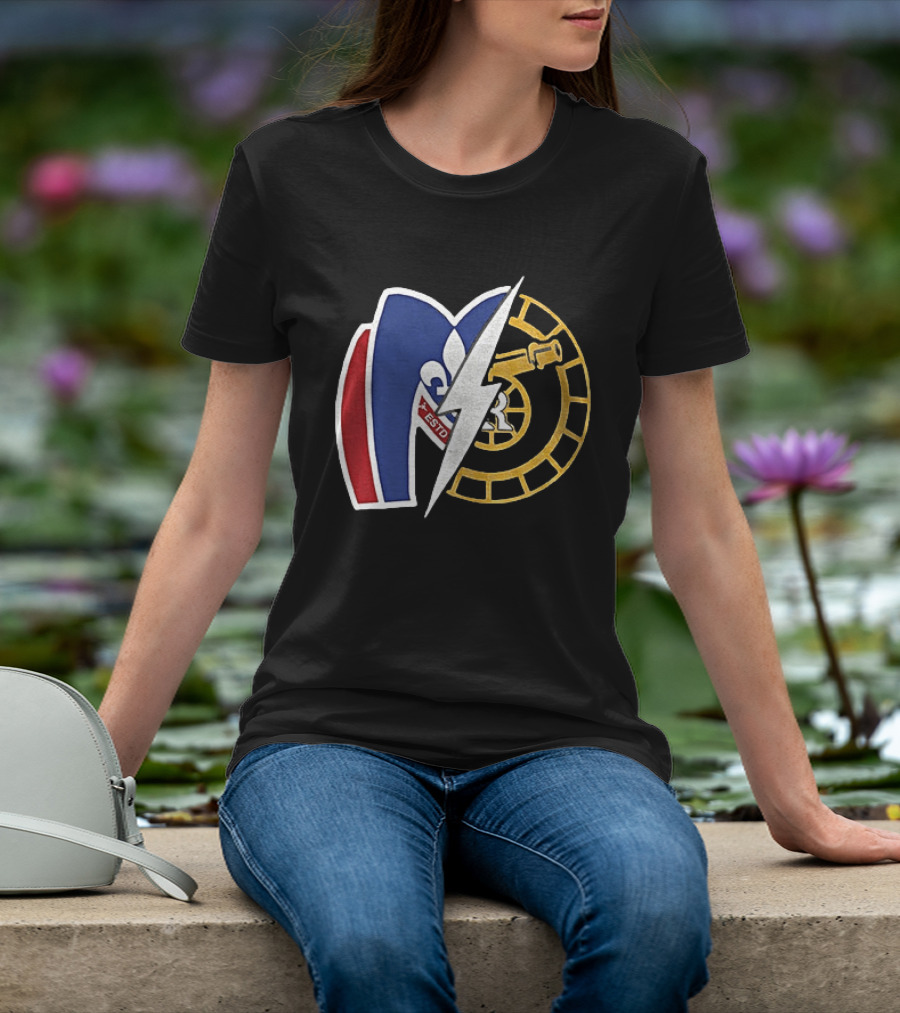 Boston Raiders Montreal Metros Hockey Rivalry Shane Ilya ESTD Fleur De Lis Puck T-Shirt