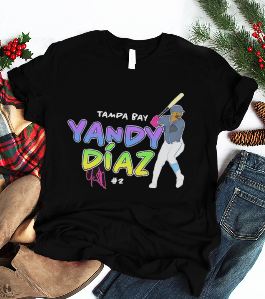 Tampa Bay Yandy Díaz #2 Baseball Player T-Shirt