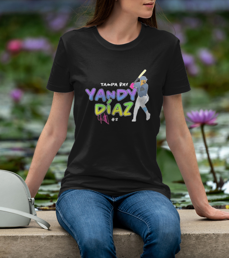Tampa Bay Yandy Díaz #2 Baseball Player T-Shirt