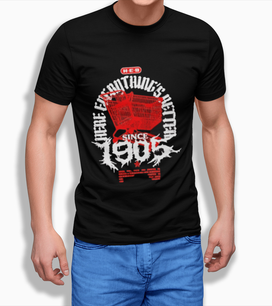 HEB Everything's Better Red Shopping Cart Since 1905 T-Shirt