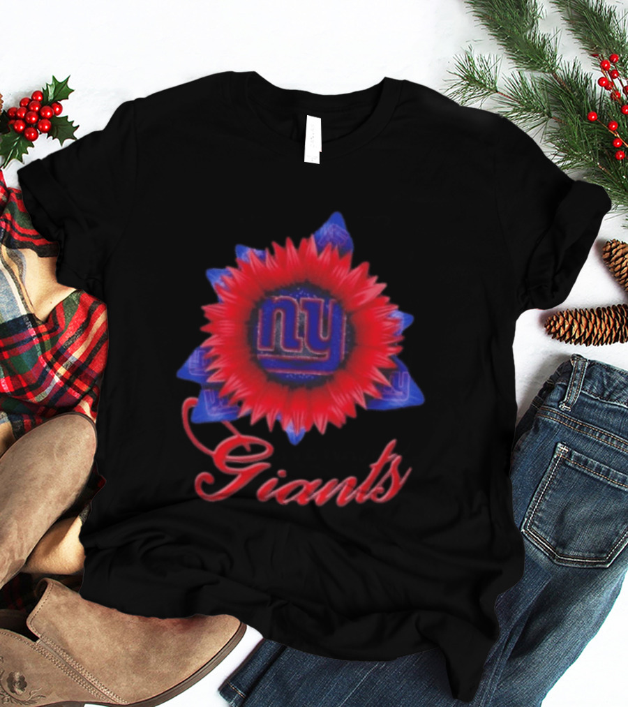 New York Giants Football Sunflower NY Giants T-Shirt