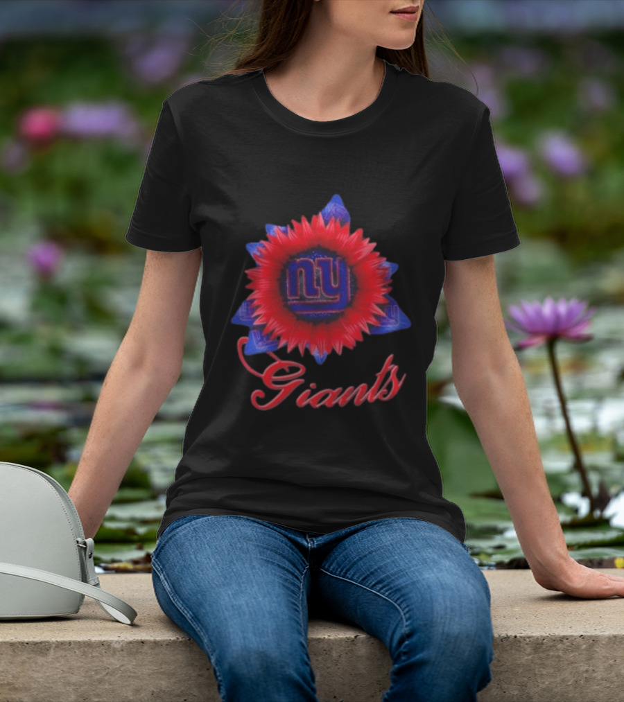 New York Giants Football Sunflower NY Giants T-Shirt