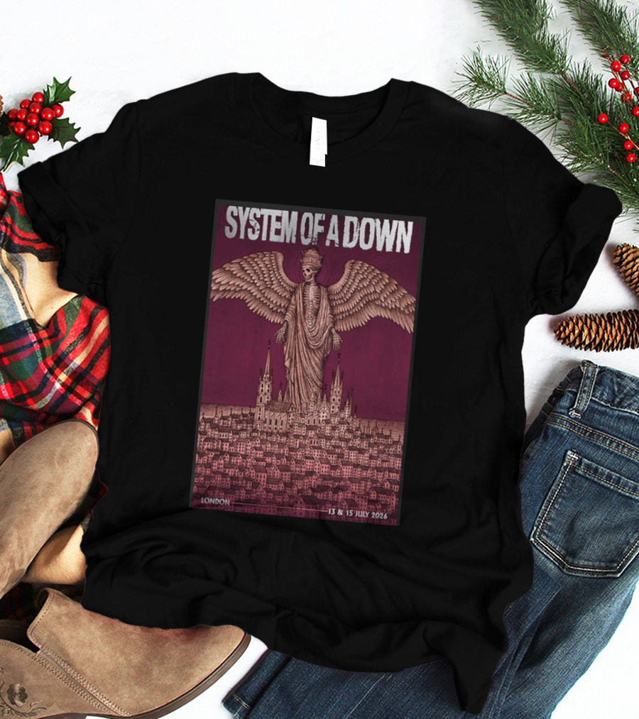 System Of A Down London Concert July 13 15 2026 Angel T-Shirt
