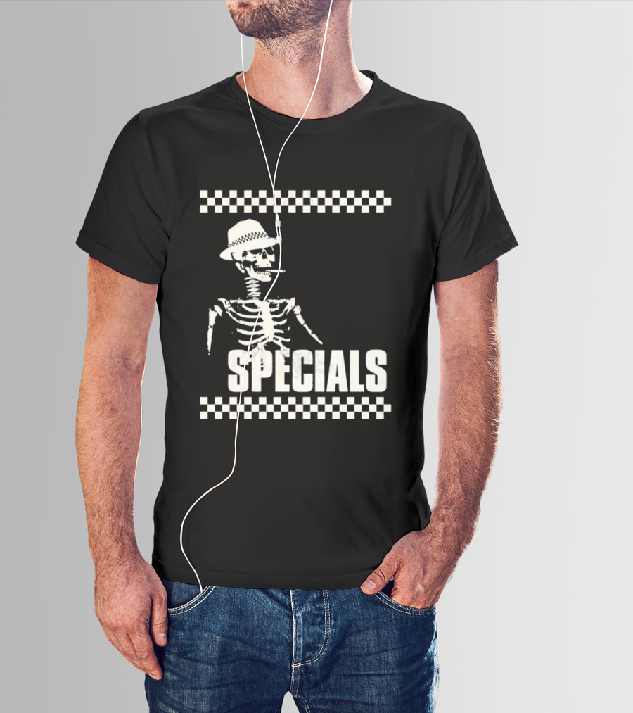 The Specials Skeleton Ska Band 2 Tone Distressed T-Shirt