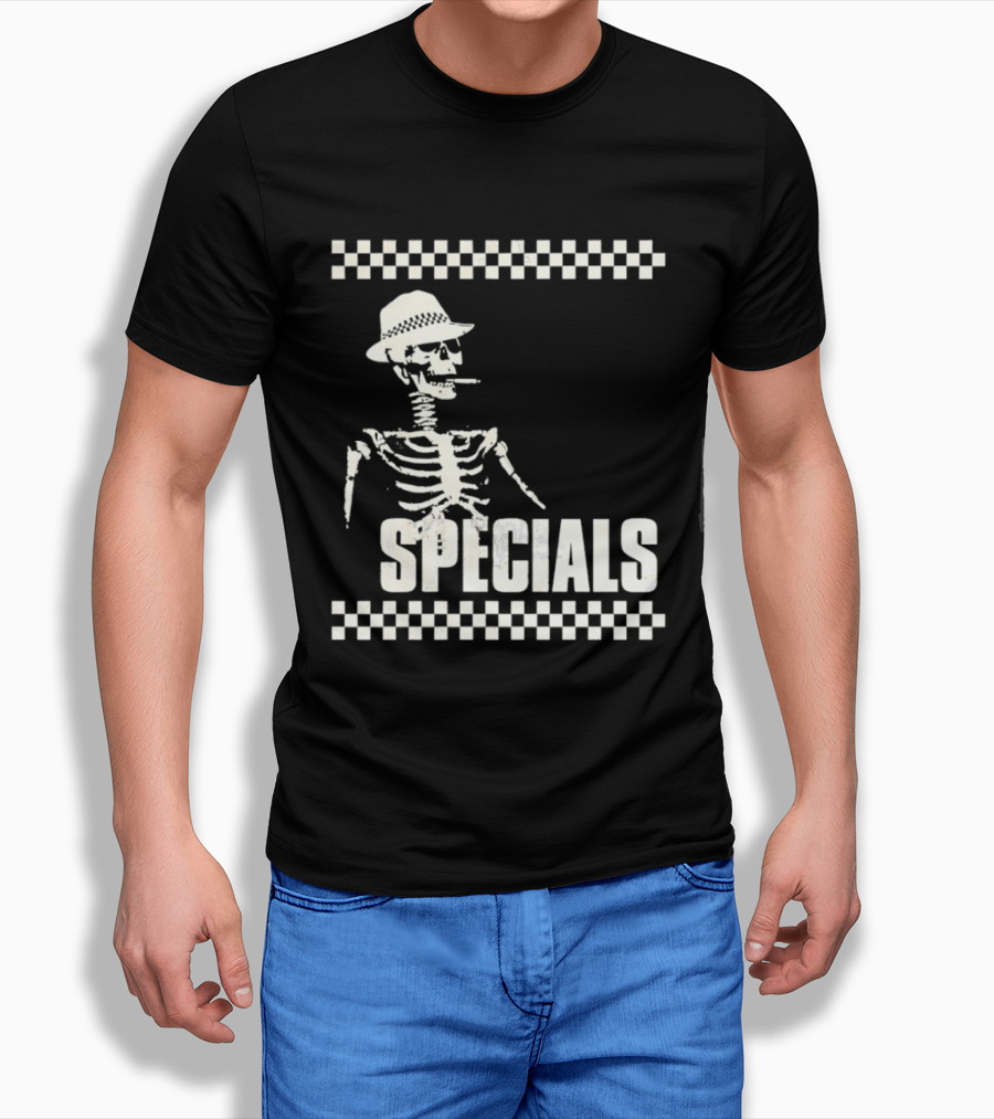 The Specials Skeleton Ska Band 2 Tone Distressed T-Shirt