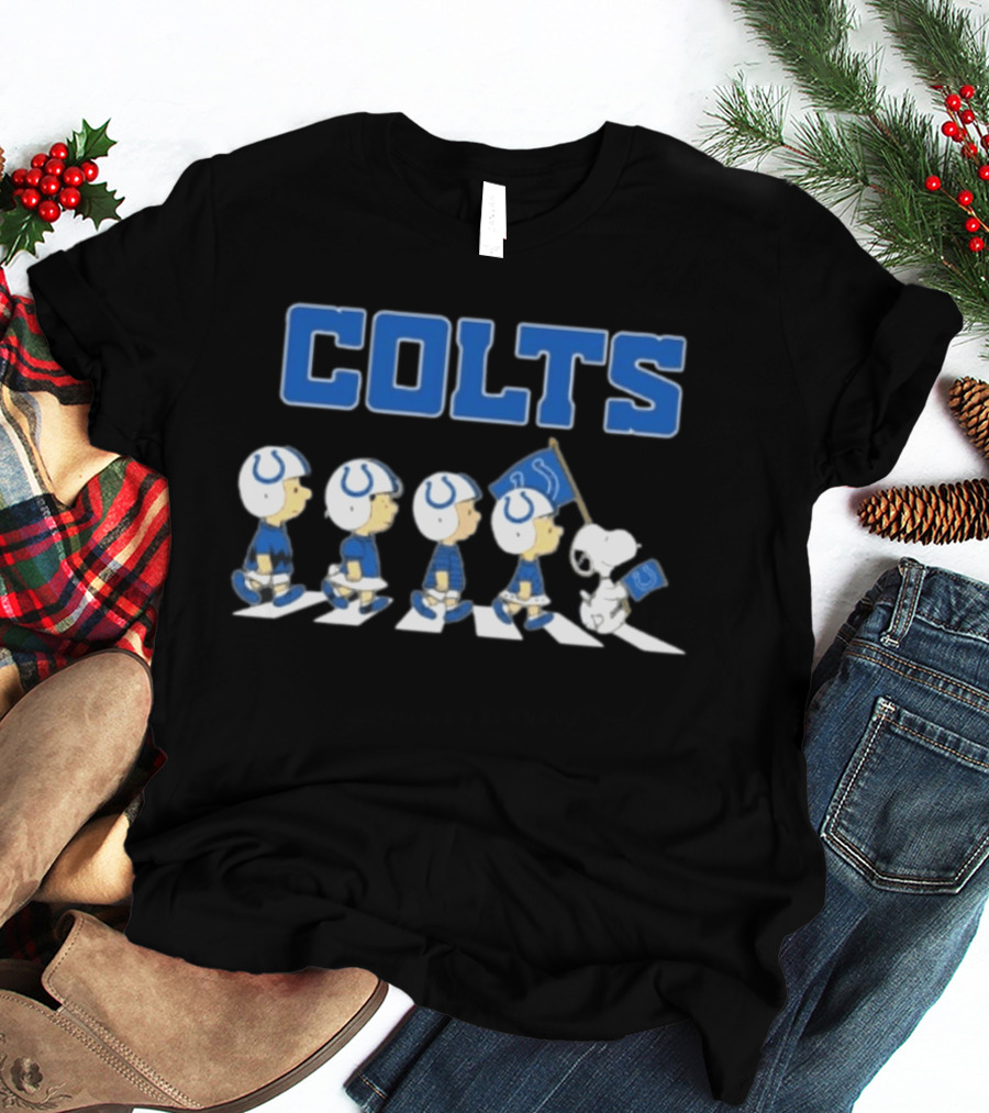 Peanuts Characters March Abbey Road Indianapolis Colts T-Shirt
