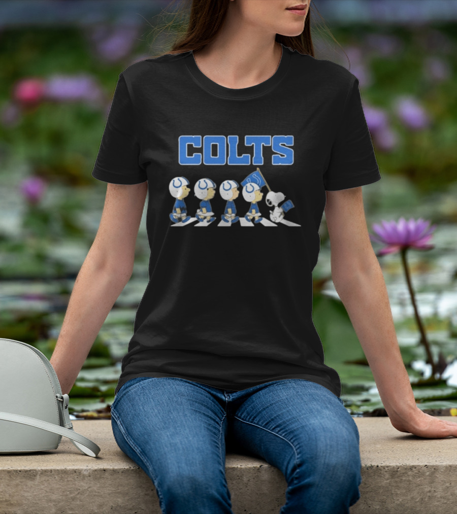 Peanuts Characters March Abbey Road Indianapolis Colts T-Shirt