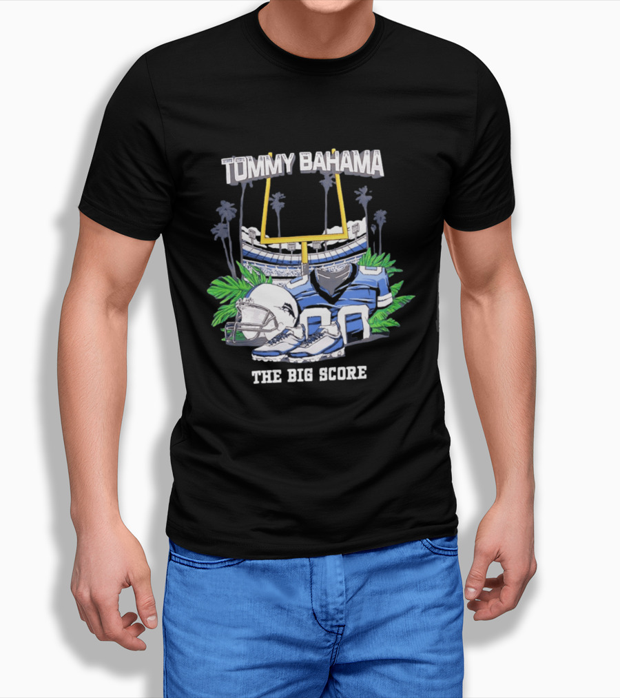 Tommy Bahama The Big Score Football Stadium Jersey And Gear T-Shirt
