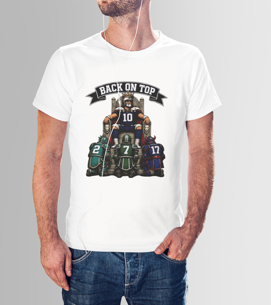 Back On Top Football Jersey Number 10 Quarterback With Throne And Rivals T-Shirt