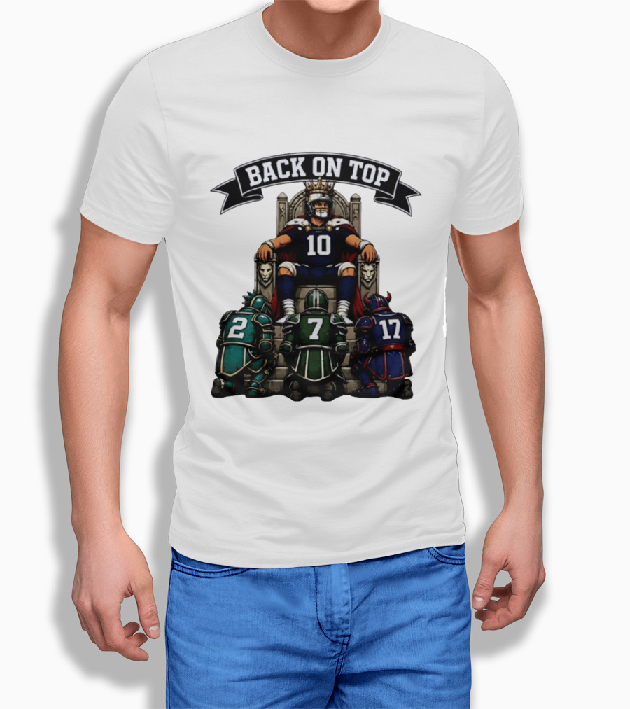 Back On Top Football Jersey Number 10 Quarterback With Throne And Rivals T-Shirt
