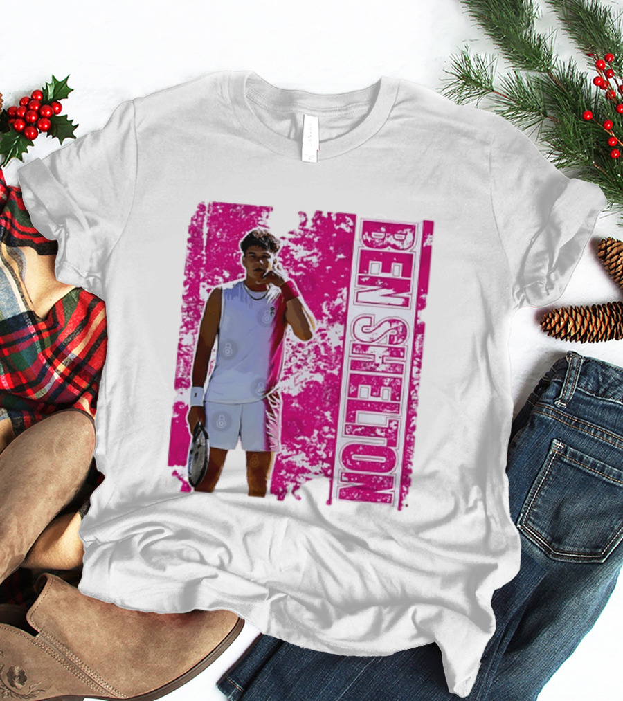 Ben Shelton Tennis Star Distressed Pink T-Shirt
