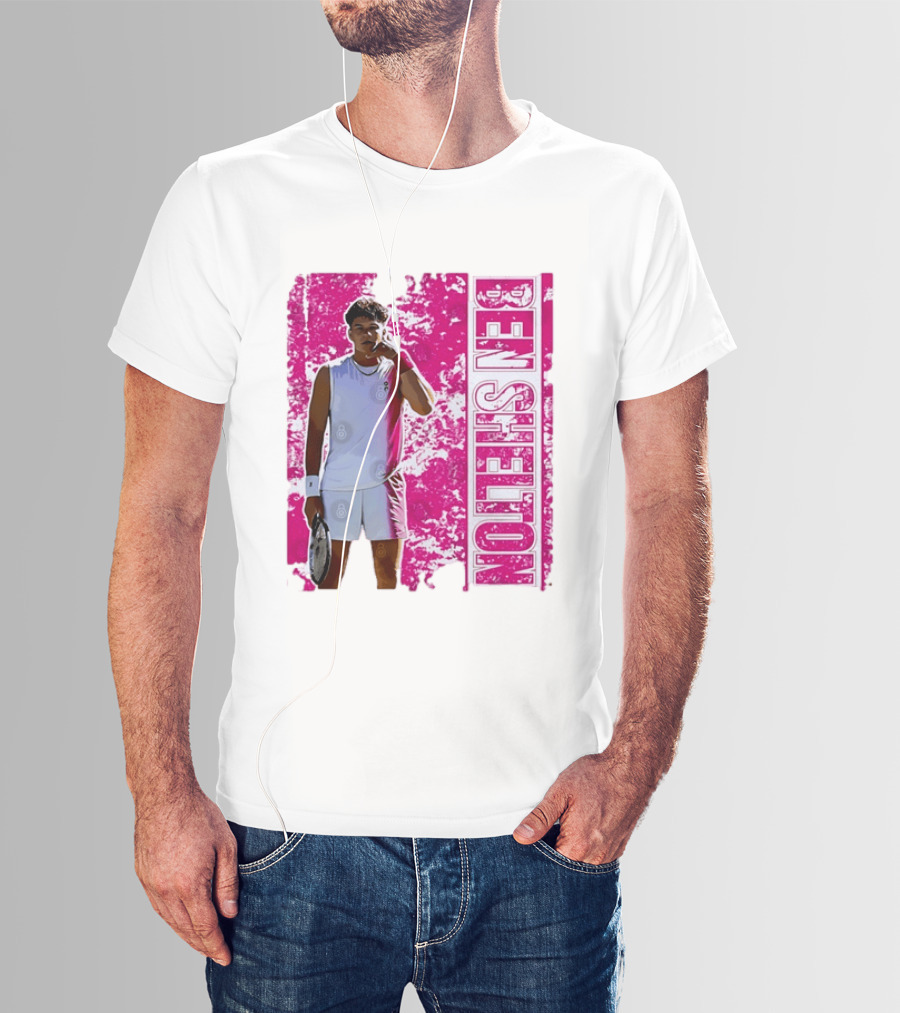 Ben Shelton Tennis Star Distressed Pink T-Shirt
