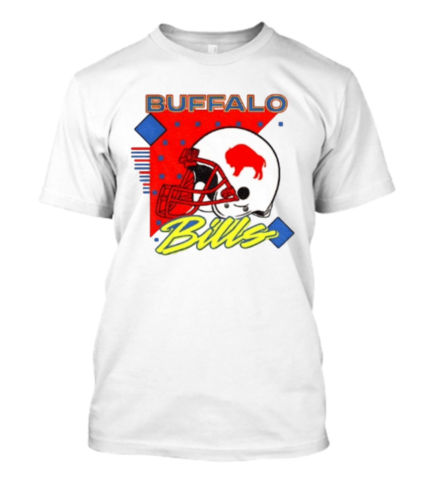 Buffalo Bills Football Helmet Retro 90s T-Shirt