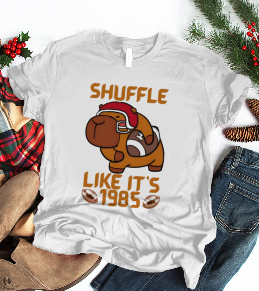 Shuffle Like It's 1985 Capybara With Headphones T-Shirt